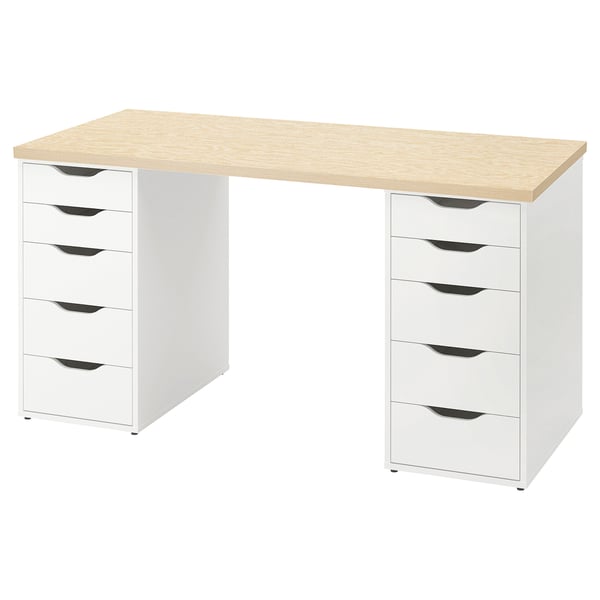 MITTCIRKEL / ALEX desk, lively pine effect white