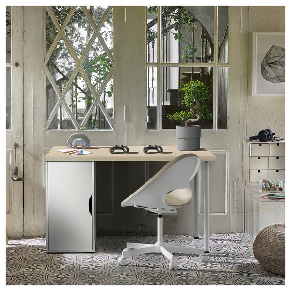 MITTCIRKEL / ALEX desk, lively pine effect/white