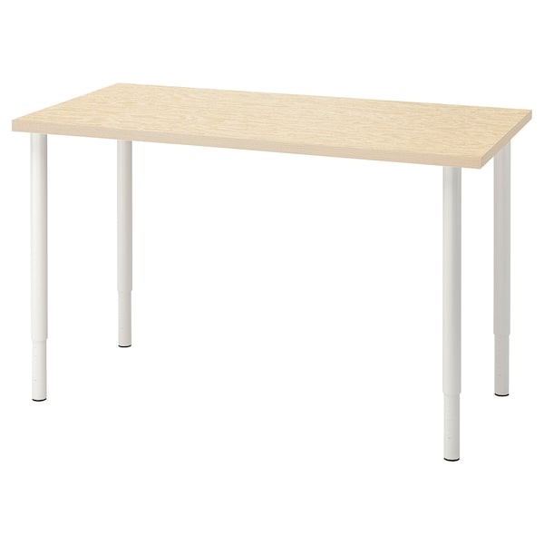 MITTCIRKEL / OLOV - Desk, lively pine effect/white, 120x60 cm