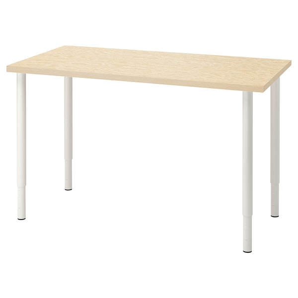 MITTCIRKEL / OLOV desk, lively pine effect/white