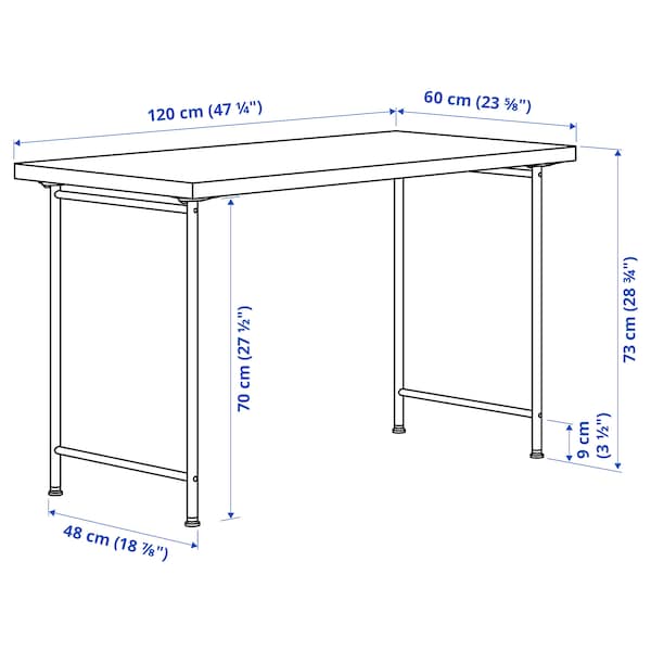 MITTCIRKEL / SPÄND - Desk, lively pine effect/white, 120x60 cm