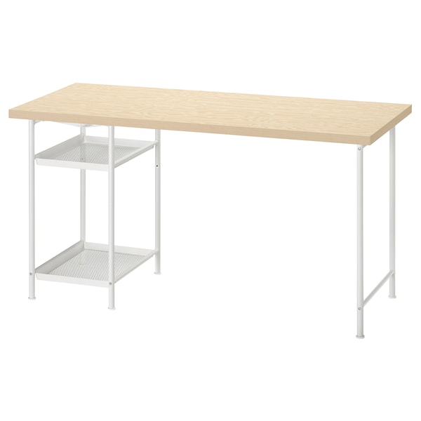 MITTCIRKEL / SPÄND - Desk, pine/white effect,140x60 cm