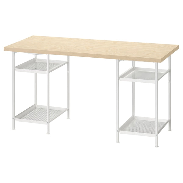 MITTCIRKEL / SPÄND - Desk, pine/white effect,140x60 cm