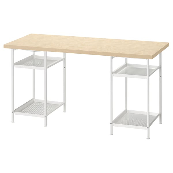 MITTCIRKEL / SPÄND desk, lively pine effect/white