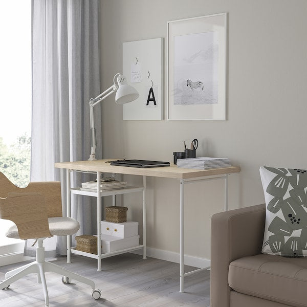 MITTCIRKEL / SPÄND - Desk, lively pine effect/white, 120x60 cm