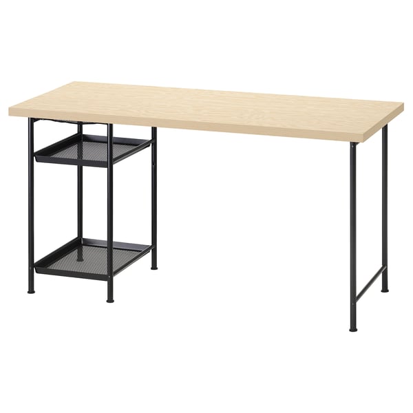 MITTCIRKEL / SPÄND desk, lively pine effect/black
