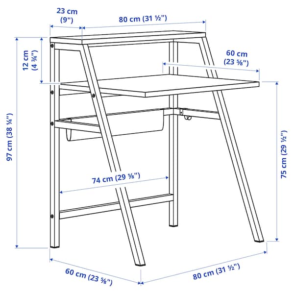 MITTPLAN - Desk, white, 80x60 cm