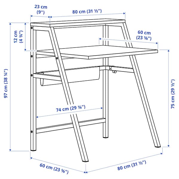 Ikea MITTPLAN - Desk, white, 80x60 cm
