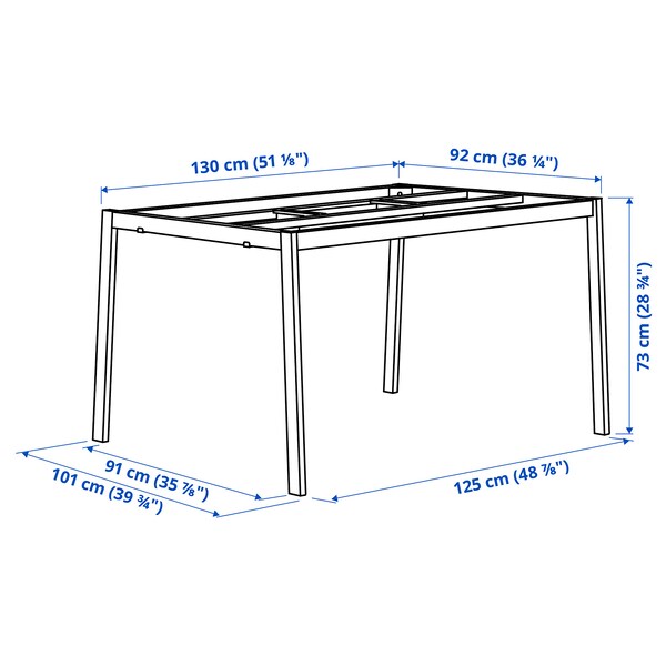 MITTZON - Base for meeting table, white, 140x108x73 cm