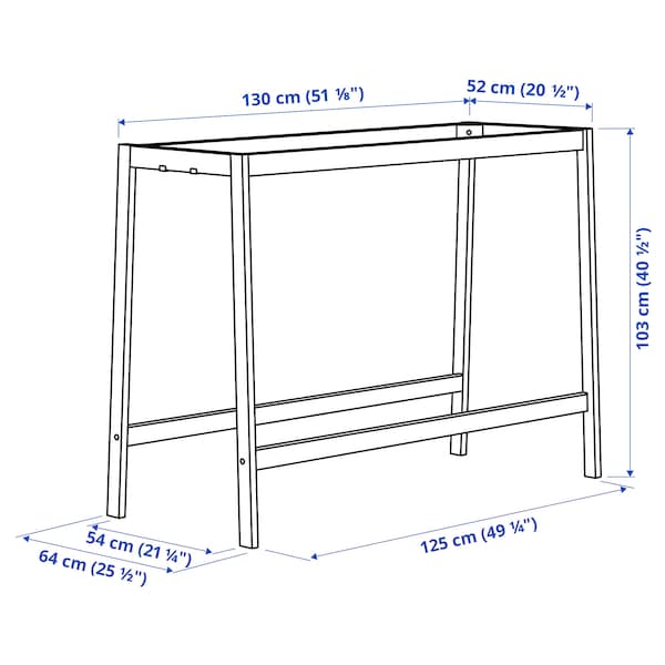 Ikea MITTZON - Base for meeting table, black, 140x68x103 cm