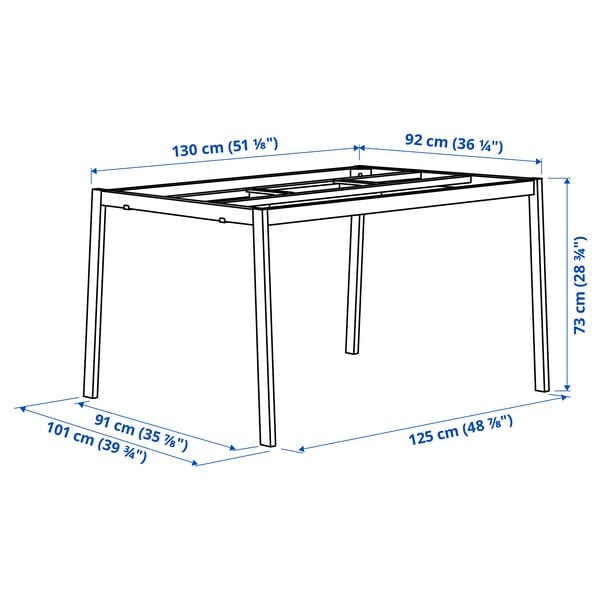 Ikea MITTZON - Base for meeting table, black, 140x108x73 cm