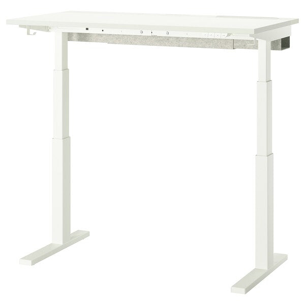 MITTZON - Adjustable height desk base, electric/white, 120/140/160x60 cm