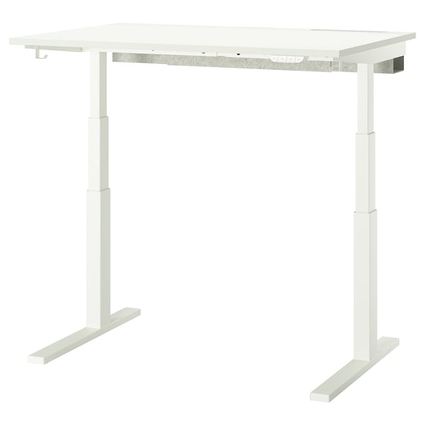 MITTZON - Adjustable height desk base, electric/white, 120/140/160x80 cm