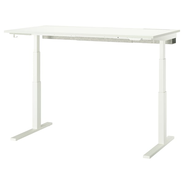 MITTZON - Adjustable height desk base, electric/white, 120/140/160x80 cm