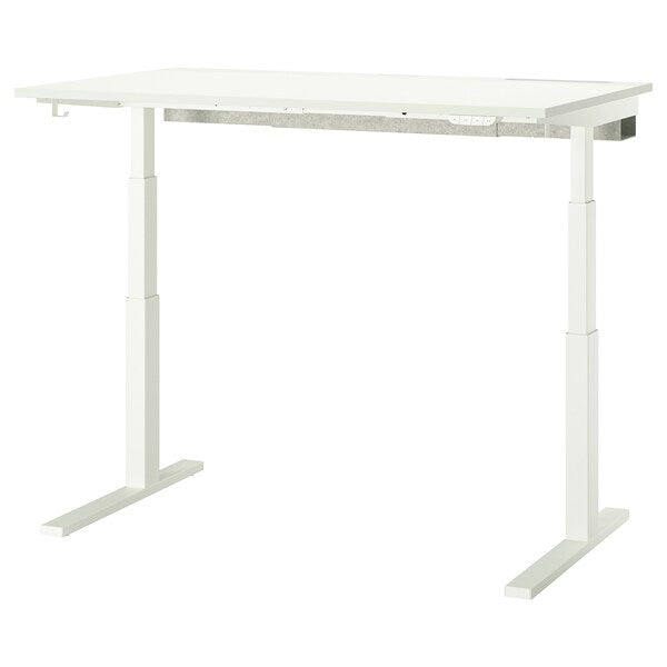 MITTZON - Adjustable height desk base, electric/white, 120/140/160x80 cm