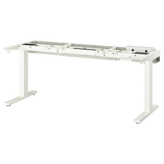 MITTZON - Adjustable height desk base, electric/white, 120/140/160x60 cm