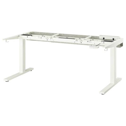 MITTZON - Adjustable height desk base, electric/white, 120/140/160x80 cm