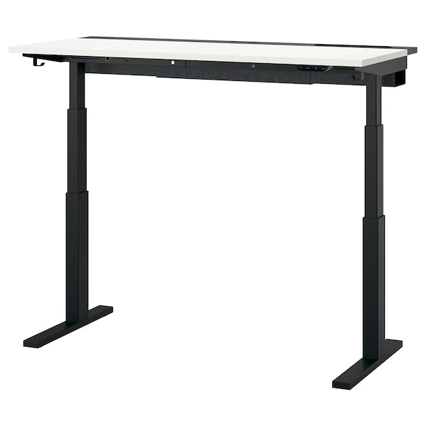 MITTZON - Adjustable height desk base, electric/black, 120/140/160x60 cm