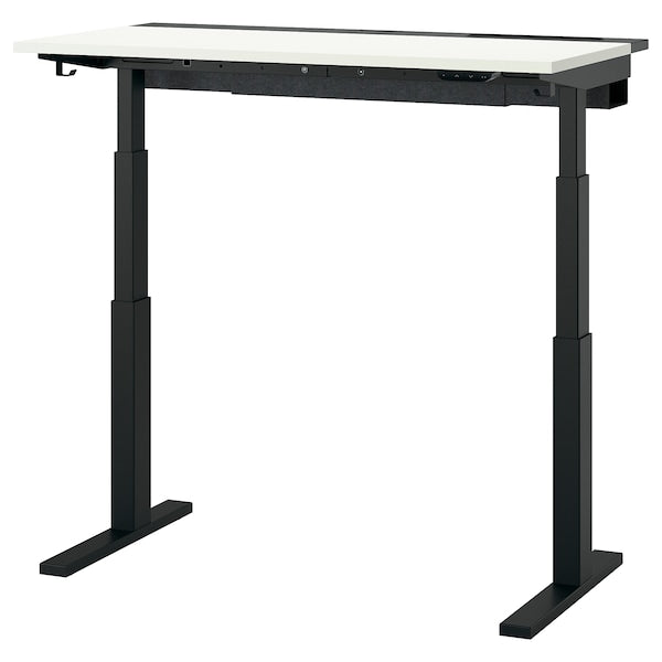 MITTZON - Adjustable height desk base, electric/black, 120/140/160x60 cm