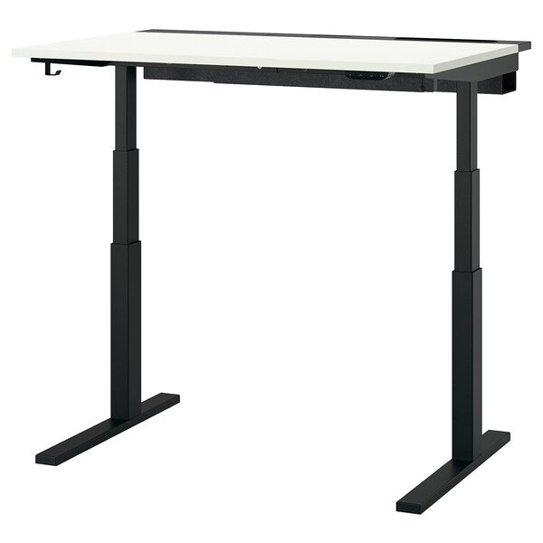 MITTZON - Adjustable height desk base, electric/black, 120/140/160x80 cm