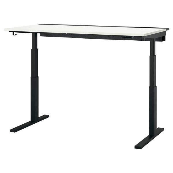 MITTZON - Adjustable height desk base, electric/black, 120/140/160x80 cm