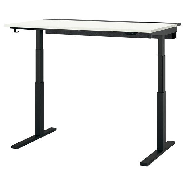 MITTZON - Adjustable height desk base, electric/black, 120/140/160x80 cm