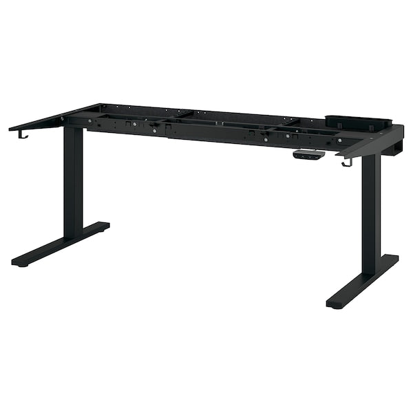 MITTZON - Adjustable height desk base, electric/black, 120/140/160x80 cm