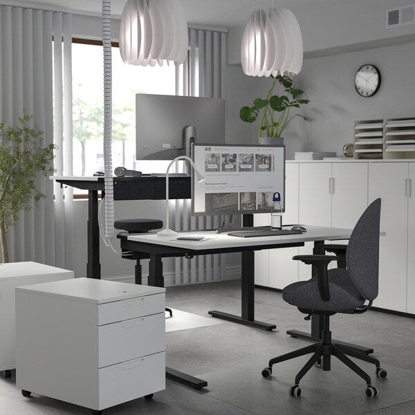 Ikea MITTZON - Adjustable height desk base, electric/black, 120/140/160x80 cm
