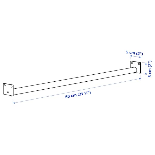 MITTZON - Clothes rail for frame w castors, white, 80 cm