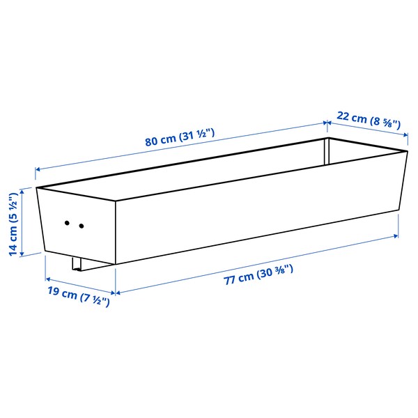 MITTZON - Container f frame w castors, white, 80x14 cm