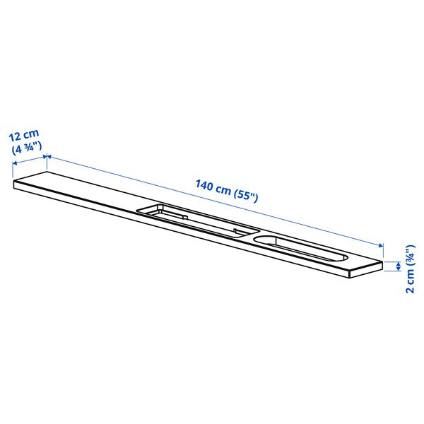 MITTZON - Plug-in element, white, 140x12 cm