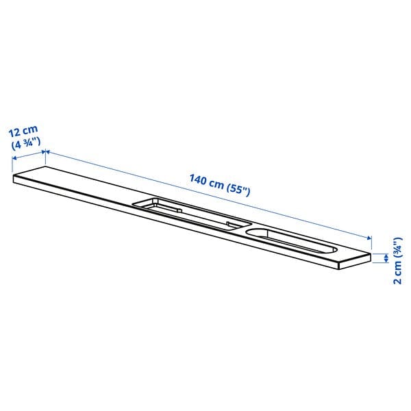 Ikea MITTZON - Plug-in element, black, 140x12 cm