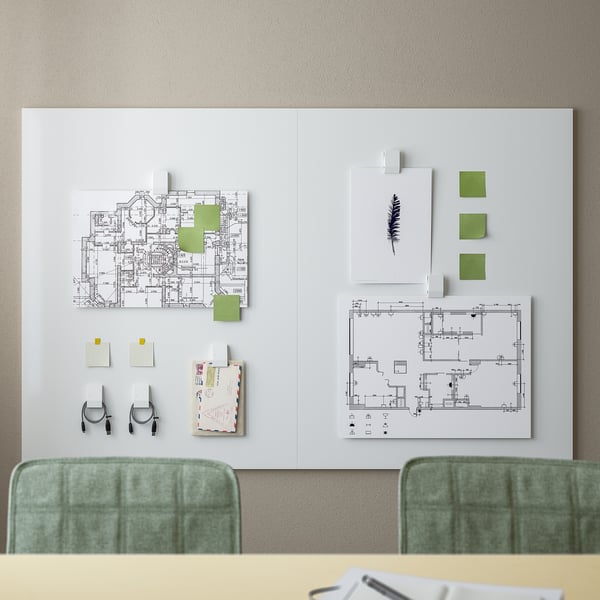 MITTZON - MITTZON Whiteboard/noticeboard, white, 84x110x2 cm