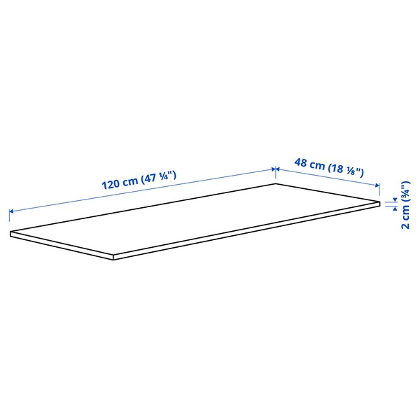 MITTZON - Supplementary top, white, 120x48 cm