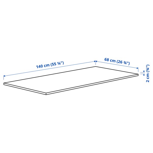 MITTZON - Supplementary top, white, 140x68 cm