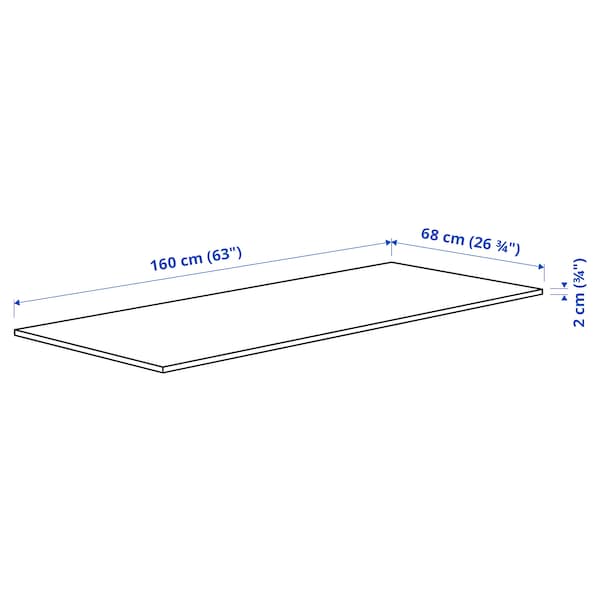 MITTZON - Supplementary top, white, 160x68 cm