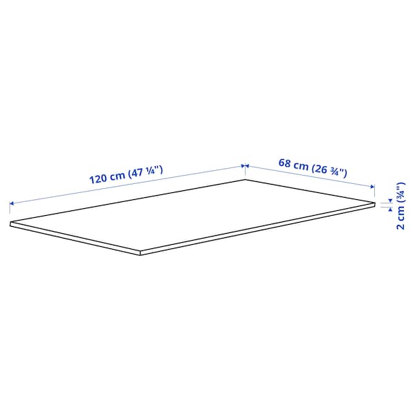 MITTZON - Supplementary top, birch veneer, 120x68 cm