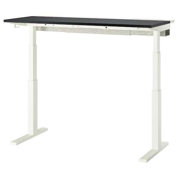 MITTZON - Additional top, black stain/ash veneer, 140x48 cm