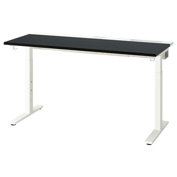 MITTZON - Additional top, black stain/ash veneer, 140x48 cm