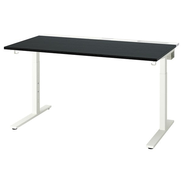 MITTZON - Additional top, black stain/ash veneer, 140x68 cm