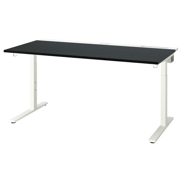 MITTZON - Additional top, black stain/ash veneer, 160x68 cm