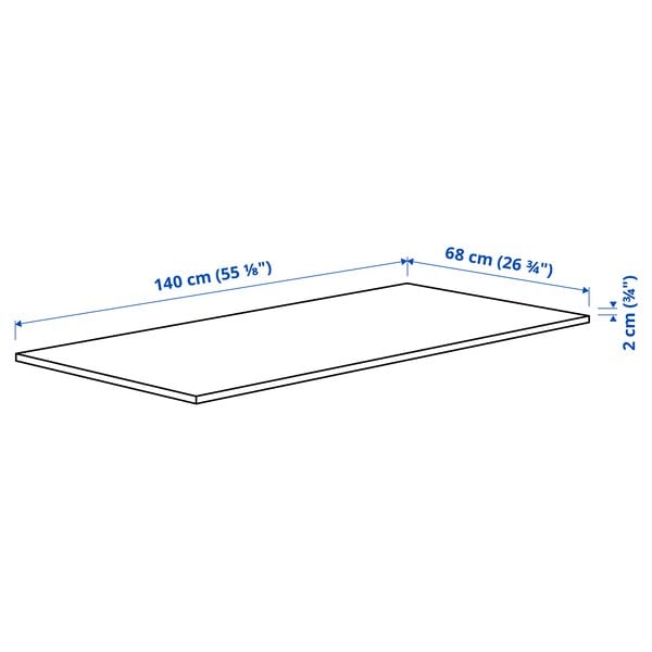 Ikea MITTZON - Additional top, black stain/ash veneer, 140x68 cm