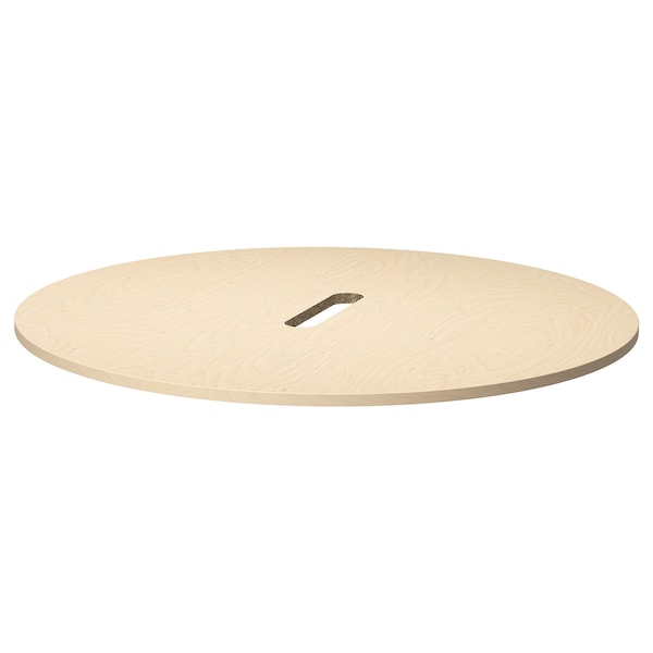 MITTZON - Table top, round/ birch veneer, 120 cm