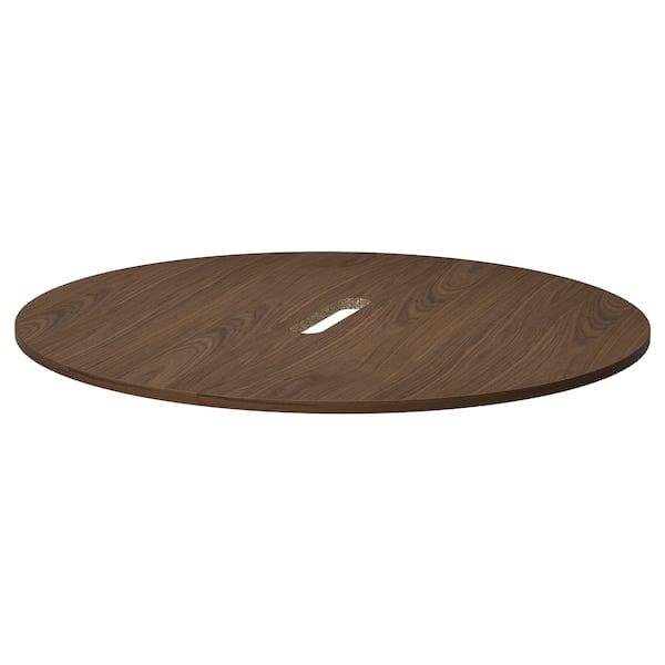 Ikea MITTZON - Table top, round/walnut veneer, 120 cm