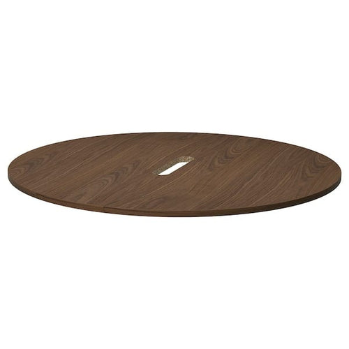 MITTZON table top, round/walnut veneer, 120 cm