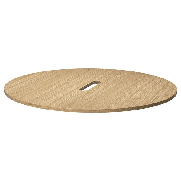 MITTZON - Table top, round/oak veneer, 120 cm