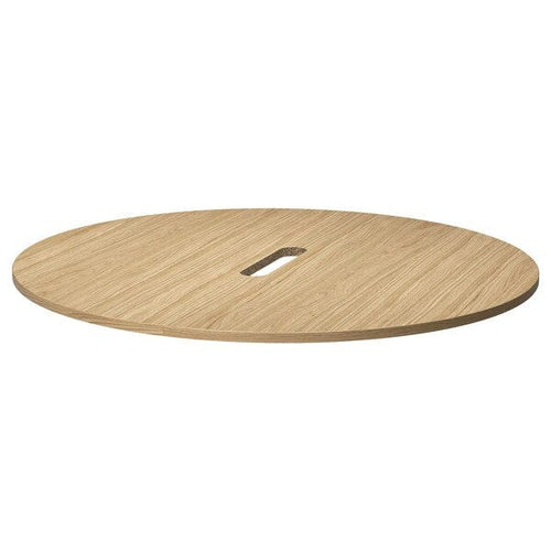 MITTZON table top, round/oak veneer, 120 cm