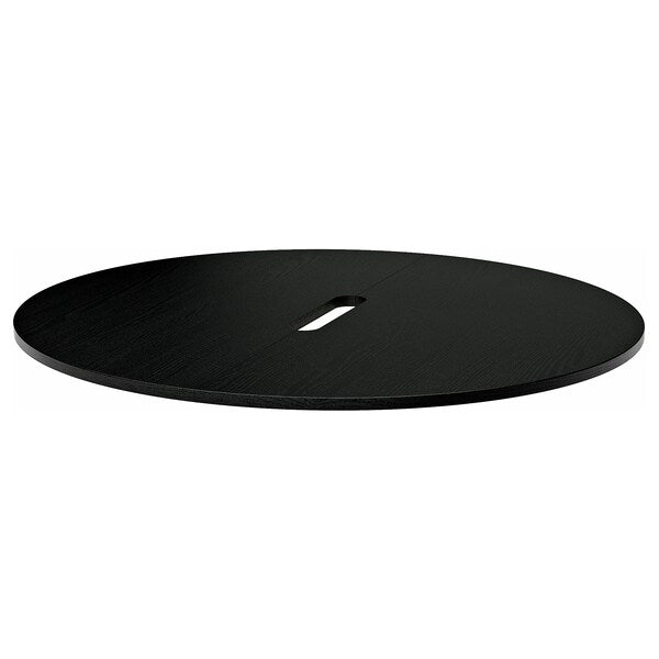 MITTZON - Table top, round/stained black ash veneer, 120 cm