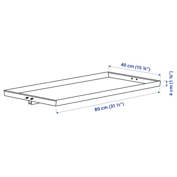 MITTZON - Display shelf for frame w castors, white, 80x4 cm