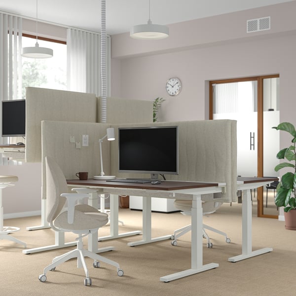 MITTZON acoustic screen for desk, Gunnared beige, 145x72 cm